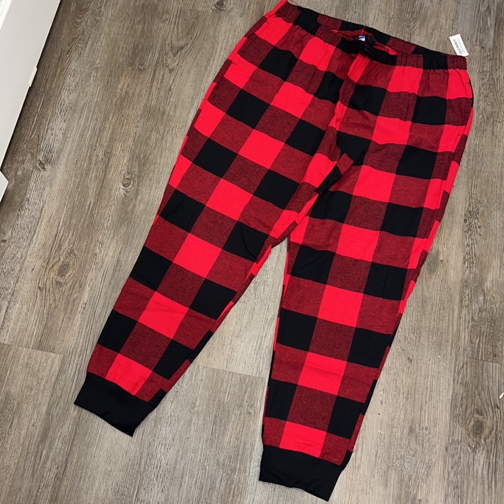 NWT Old Navy women's red & black buffalo plaid pajama pants size XL